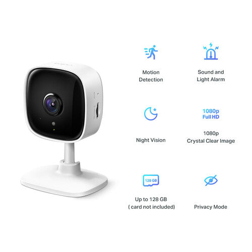 TP-Link Tapo C100 Cámara de Seguridad Wi-Fi Interior 1080p Visión Nocturna 30 ft