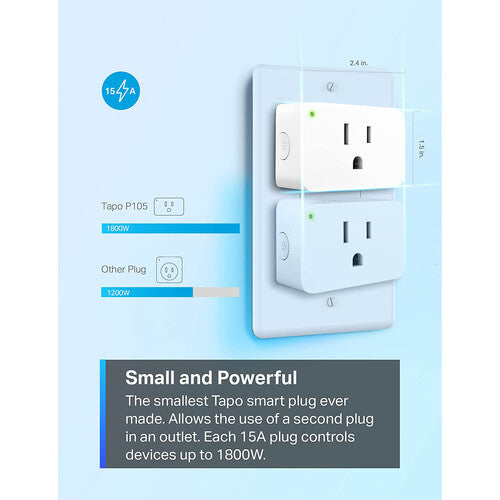 TP-Link Tapo P105 Mini Enchufe Inteligente Wi-Fi 4-Pack Control Remoto Programable
