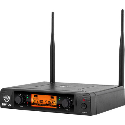 Nady DW-22 LTHM Sistema Micrófono Inalámbrico Digital 2 Headset 2 Lav 300 ft alcance UHF 900 MHz