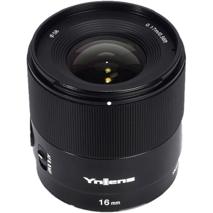 Yongnuo YN16mm f1.8S DA DSM Lente angular rápida APS-C Sony E con parasol y tapas
