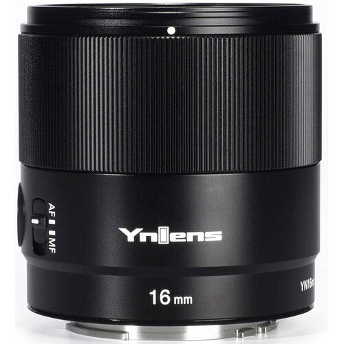 Yongnuo YN16mm f1.8S DA DSM Lente angular rápida APS-C Sony E con parasol y tapas