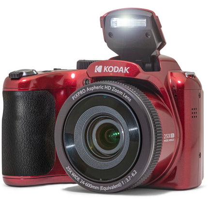 Kodak PIXPRO AZ255 Cámara Digital 16MP Zoom 25x Monitor 3.0" Roja
