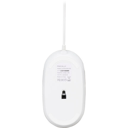 Macally Ratón Óptico USB Tipo-C 2400 dpi Clic Silencioso Ambidiestro Blanco Plata