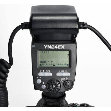 Yongnuo YN-24EX Flash Macro TTL para Sony Cabezal Dual 79 GN 3s Recarga