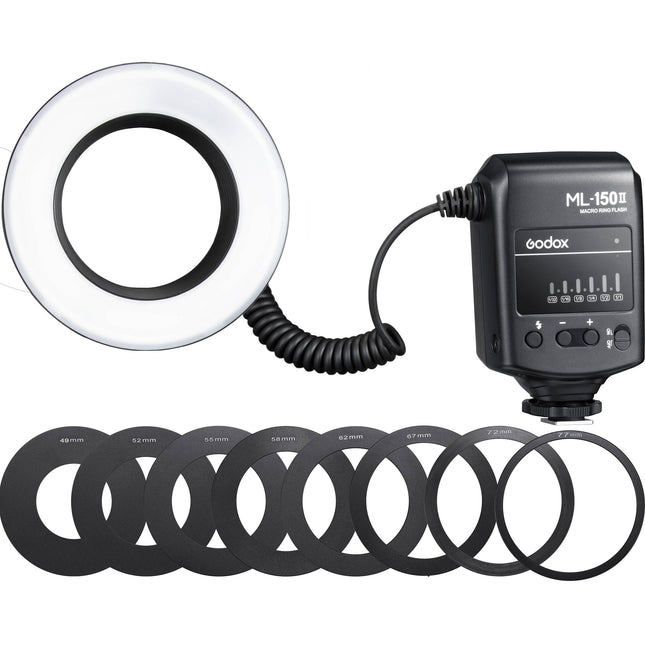 Godox ML-150 II Flash Anular Macro para Cámara DSLR con 8 Adaptadores