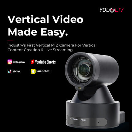 YoloLiv Verticam Cámara PTZ para Streaming Vertical 1080p60 12x Zoom Óptico