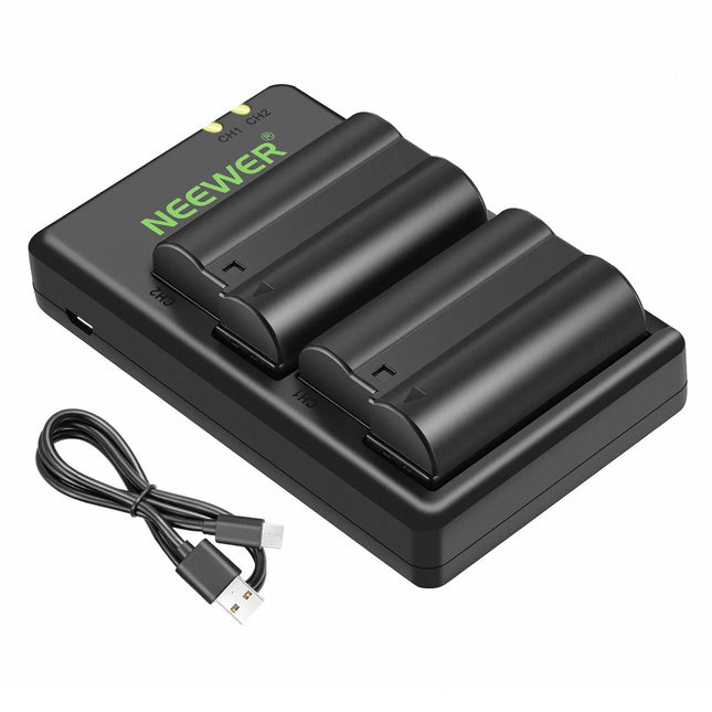 Neewer EN-EL15 Kit de Baterías Doble con Cargador USB y Cable Micro-USB