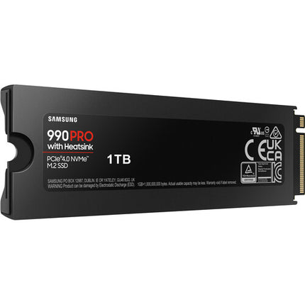 Samsung 1TB 990 PRO PCIe 4.0 x4 SSD interno M.2 2280 con disipador y 7450 MB/s lectura