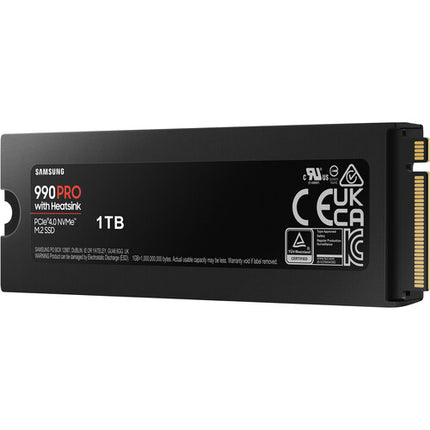 Samsung 1TB 990 PRO PCIe 4.0 x4 SSD interno M.2 2280 con disipador y 7450 MB/s lectura