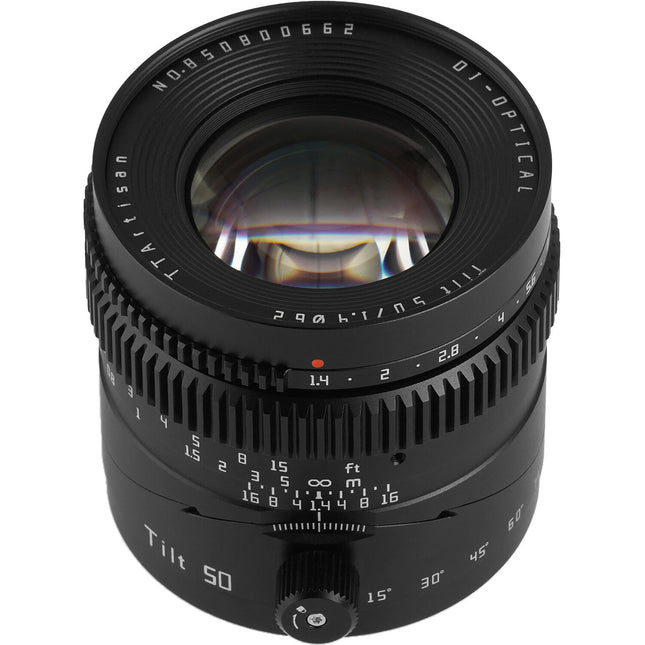 TTArtisan Tilt 50mm f/1.4 Objetivo Full Frame Control de Enfoque Manual