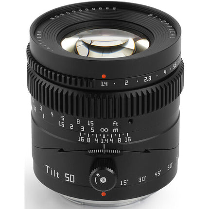 TTArtisan Tilt 50mm f/1.4 Objetivo Full Frame Control de Enfoque Manual