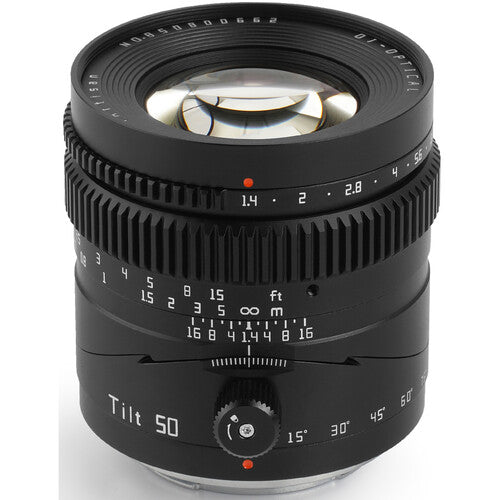 TTArtisan Tilt 50mm f/1.4 Objetivo Full Frame Control de Enfoque Manual
