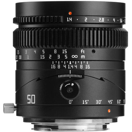 TTArtisan Tilt 50mm f/1.4 Objetivo Full Frame Control de Enfoque Manual