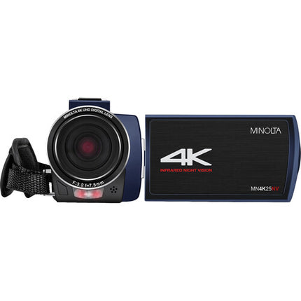 Minolta MN4K25NV Videocámara UHD 4K Visión Nocturna Azul 13MP 35' IR 32GB