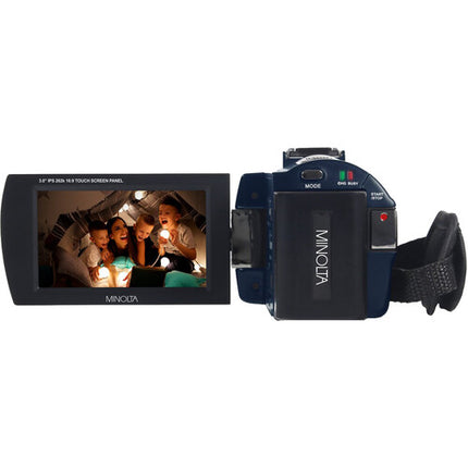 Minolta MN4K25NV Videocámara UHD 4K Visión Nocturna Azul 13MP 35' IR 32GB