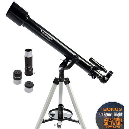 Celestron PowerSeeker 60 60mm f12 Refractor Telescopio con Tripode y Lentes