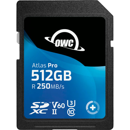 OWC 512GB Atlas Pro Tarjeta de Memoria SDXC UHS-II 250MB/s 130MB/s Jewel Case