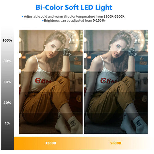 Neewer NL-192AI Kit de Iluminación LED Video 2 Luces 3200-5600K 97+ CRI