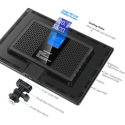 Neewer NL-192AI Kit de Iluminación LED Video 2 Luces 3200-5600K 97+ CRI