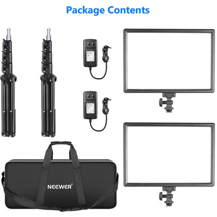 Neewer NL-192AI Kit de Iluminación LED Video 2 Luces 3200-5600K 97+ CRI