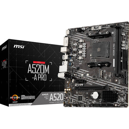 MSI A520M-A PRO Placa base Micro-ATX AM4 DDR4-4600 SATA III M.2