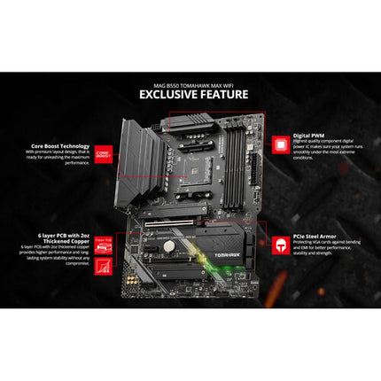 MSI MAG B550 TOMAHAWK MAX WIFI Placa base AM4 ATX DDR4-5100 MHz Wi-Fi 6E