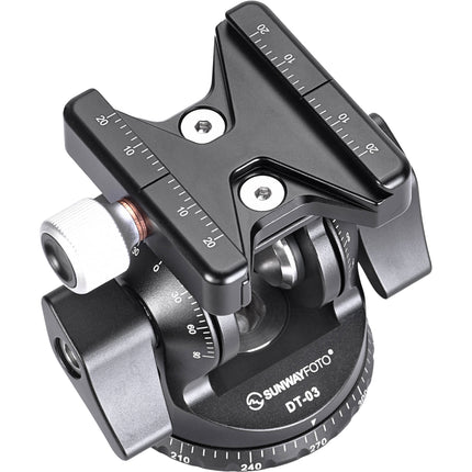 Sunwayfoto DT-03S Cabezal Inclinable con Liberación Rápida Arca Tipo Capacidad 15kg Altura 8.4cm