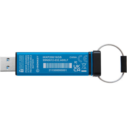 Kingston 16GB IronKey Keypad 200 Memoria USB-A 3.2 Gen 1 145 MB/s lectura 115 MB/s escritura