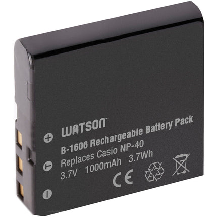 Watson NP-40 Batería de Litio 3.7V 1000mAh Repuesto para Casio