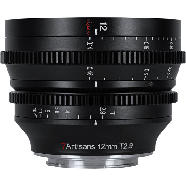 7Artisans 12mm T2.9 Lente Cine para Mirrorless Apertura T2.9 a T16