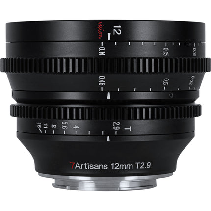 7Artisans 12mm T2.9 Lente Cine para APS-C Montura RF 89mm diámetro