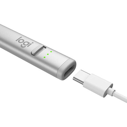 Logitech Crayon Lápiz Digital para iPads con USB-C Batería 7 Horas Plata