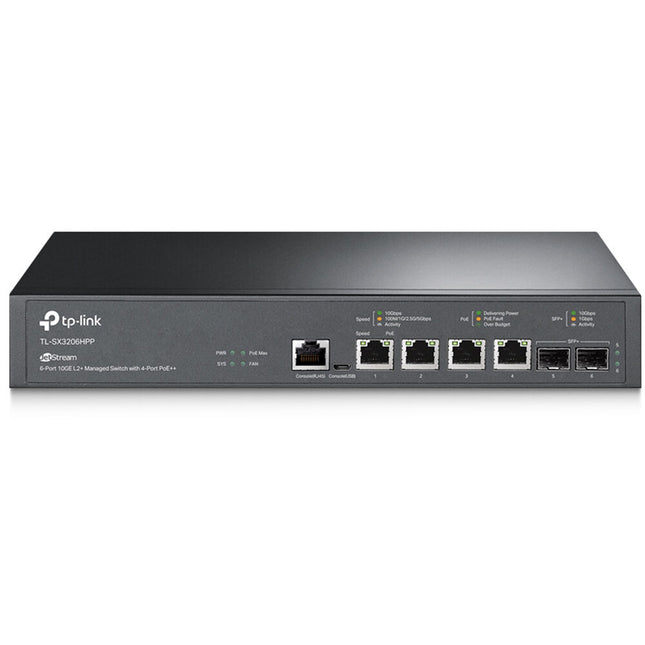 TP-Link JetStream TL-SX3206HPP Switch de red gestionado 4 Puertos PoE++ 10G SFP+ 200W Rackmount