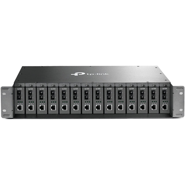 TP-Link TL-MC1400 Rack para 14 convertidores con alimentación centralizada 9 VDC ranura intercambiable en caliente