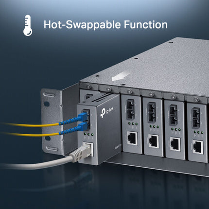 TP-Link TL-MC1400 Rack para 14 convertidores con alimentación centralizada 9 VDC ranura intercambiable en caliente