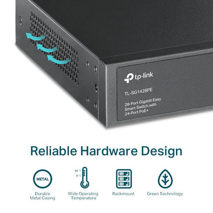 TP-Link JetStream TL-SG1428PE Switch de Red Gestionado 26 Puertos 250W PoE+