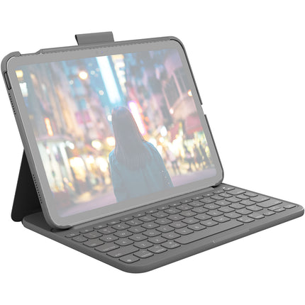 Logitech Slim Folio Funda Teclado Bluetooth para iPad 11 y 10.9 Pulgadas Oxford Gray