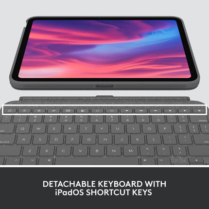 Logitech Combo Touch funda teclado retroiluminado para iPad 11" A16 y 10.9" 10ª gen con teclado táctil y almacenamiento para Apple Pencil