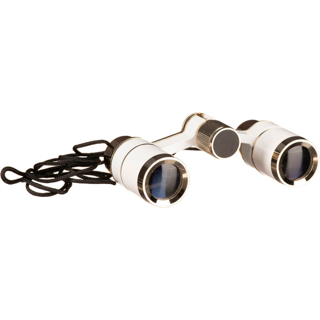 LaScala Optics 3x18 Prismáticos de Ópera Blanco Oro Ligero 6 oz
