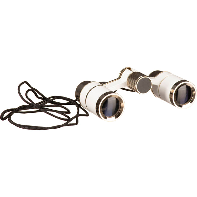 LaScala Optics 3x18 Prismáticos Ópera Blanco Plomo 3x Ampliación Campo Amplio