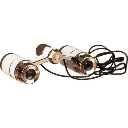 LaScala Optics 3x18 Prismáticos de Ópera Blanco Oro Ligero 6 oz