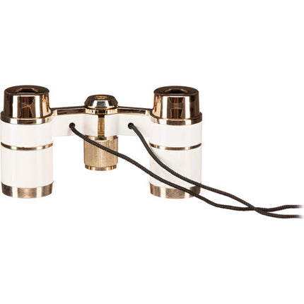 LaScala Optics 3x18 Prismáticos de Ópera Blanco Oro Ligero 6 oz