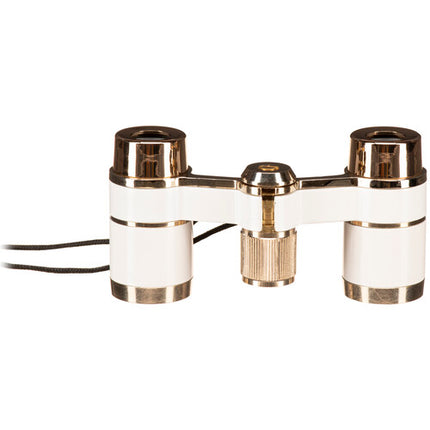 LaScala Optics 3x18 Prismáticos de Ópera Blanco Oro Ligero 6 oz