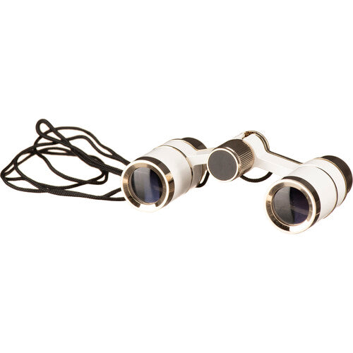 LaScala Optics 3x18 Prismáticos Ópera Blanco Plomo 3x Ampliación Campo Amplio