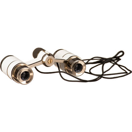 LaScala Optics 3x18 Prismáticos Ópera Blanco Plomo 3x Ampliación Campo Amplio