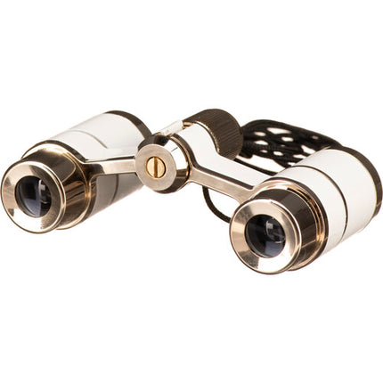 LaScala Optics 3x18 Prismáticos Ópera Blanco Plomo 3x Ampliación Campo Amplio