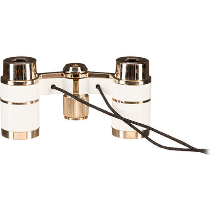 LaScala Optics 3x18 Prismáticos Ópera Blanco Plomo 3x Ampliación Campo Amplio