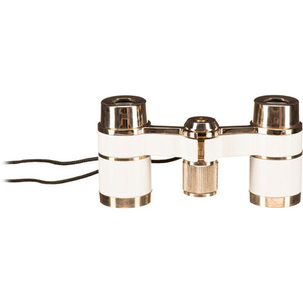 LaScala Optics 3x18 Prismáticos Ópera Blanco Plomo 3x Ampliación Campo Amplio