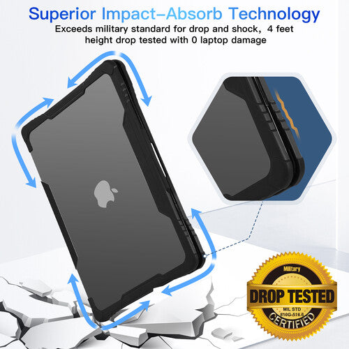 TechProtectus Funda Rugged para MacBook Air 13.6" con Cubierta de Teclado Negra
