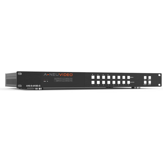 A-Neuvideo 8x8 UHD 4K HDR Matriz HDMI con Escalador Audio Extractor 7.1 canales y Control remoto IR
